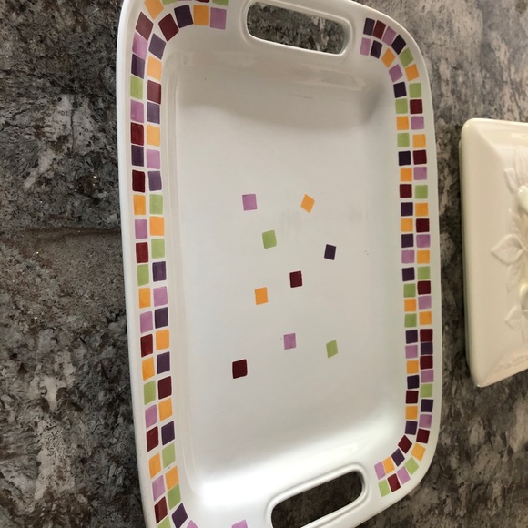 Simple Addition Large Rectangular Handled Platter - Picture 4 of 4